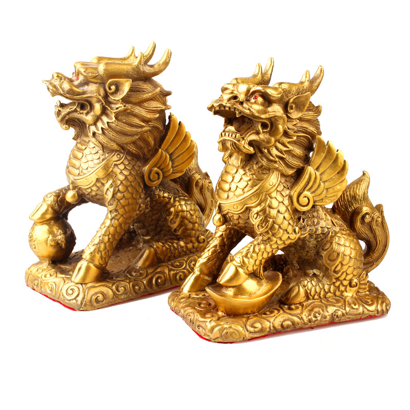 黃銅麒麟擺件 融合傳統工藝與現代通訊的家居飾品